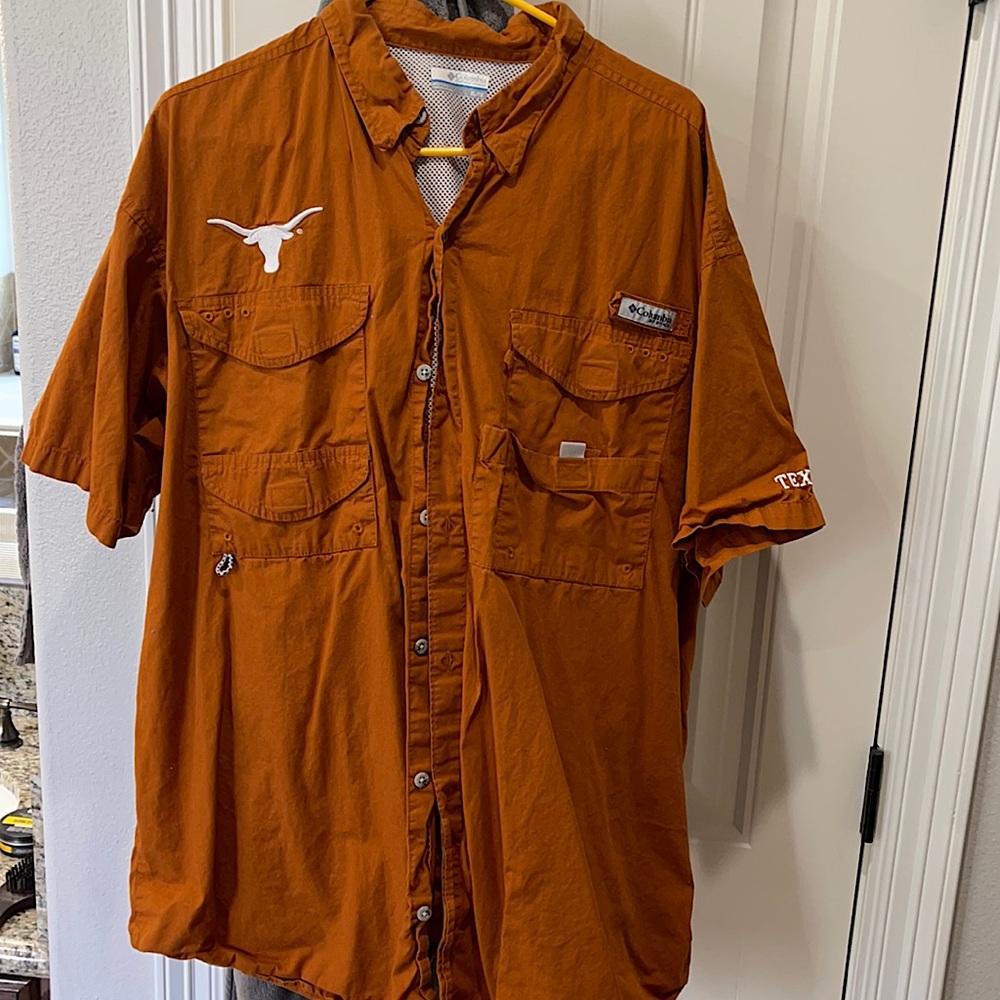 Texas Long Horns Columbia PFG fishing shirt